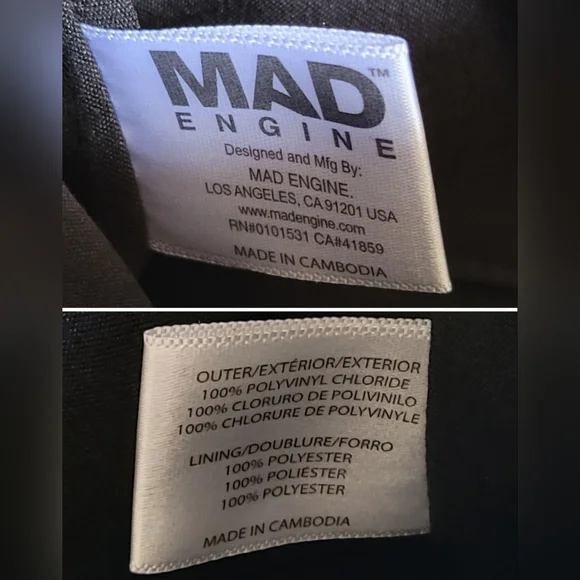 Mad Engine Monogram Skull Embossed Black Shoulder Zippered Bag, 19" - Picture 16 of 16